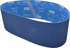 Norton - 6" Wide x 48" OAL, 80 Grit, Zirconia Alumina Abrasive Belt - Zirconia Alumina, Medium, Coated, X Weighted Cloth Backing, Series R823 - Exact Tool & Supply
