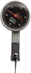 Value Collection - 0.03 Inch Range, 0.0005 Inch Dial Graduation, Horizontal Dial Test Indicator - 1.26 Inch Black Dial, 0-15-0 Dial Reading - Exact Tool & Supply