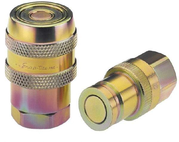 Parker - 3/4 Thread Stainless Steel Hydraulic Hose Valved Coupler - 5,000 psi, 40 GPM - Exact Tool & Supply