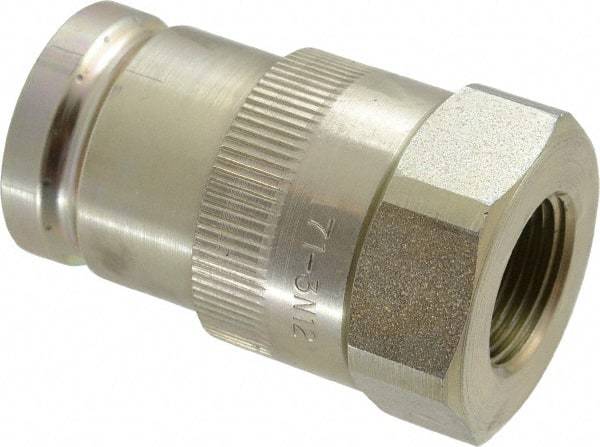 Parker - 3/4 Thread Steel Hydraulic Hose Valved Coupler - 7,500 psi, 40 GPM - Exact Tool & Supply