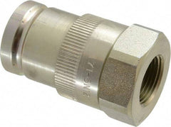 Parker - 3/4 Thread Steel Hydraulic Hose Valved Coupler - 7,500 psi, 40 GPM - Exact Tool & Supply