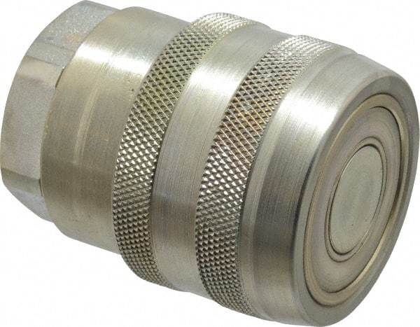 Parker - 1 Thread Steel Hydraulic Hose Valved Coupler - 7,500 psi, 90 GPM - Exact Tool & Supply