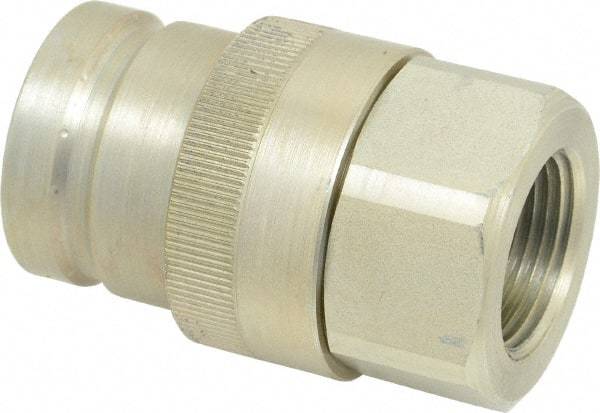 Parker - 1 Thread Steel Hydraulic Hose Valved Coupler - 7,500 psi, 90 GPM - Exact Tool & Supply