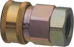 Parker - 2 Thread Stainless Steel Hydraulic Hose Valved Coupler - 500 psi, 400 GPM - Exact Tool & Supply