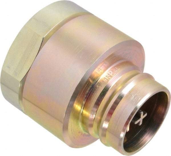 Parker - 1-1/2 Thread Steel Hydraulic Hose Valved Coupler - 1,500 psi, 175 GPM - Exact Tool & Supply