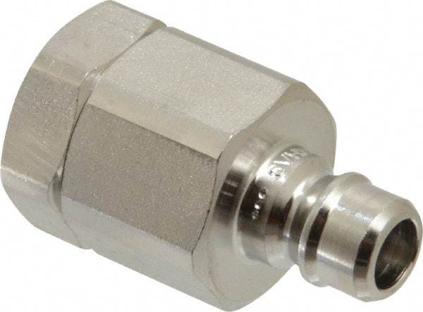 Parker - 1/4 Thread Stainless Steel Hydraulic Hose Valved Coupler - 5,000 psi, 8 GPM - Exact Tool & Supply