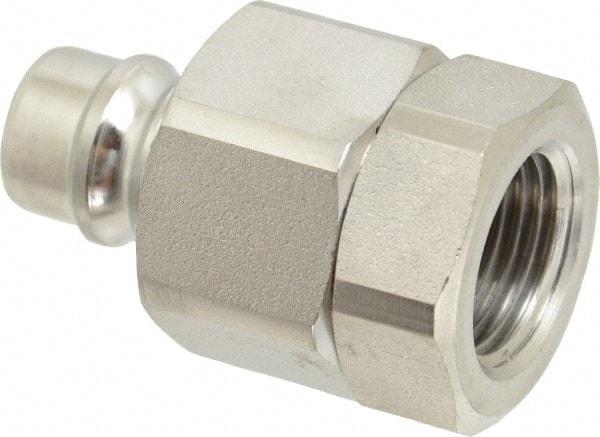 Parker - 1/2 Thread Stainless Steel Hydraulic Hose Valved Coupler - 3,750 psi, 30 GPM - Exact Tool & Supply