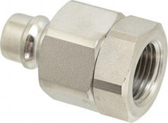 Parker - 1/2 Thread Stainless Steel Hydraulic Hose Valved Coupler - 3,750 psi, 30 GPM - Exact Tool & Supply