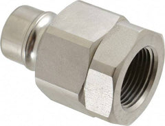 Parker - 3/4 Thread Stainless Steel Hydraulic Hose Valved Coupler - 2,000 psi, 52 GPM - Exact Tool & Supply
