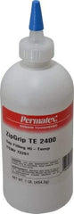 Devcon - 1 Lb Bottle Clear Instant Adhesive - Series TE 2400, 30 sec Working Time, Bonds to Metal, Plastic & Rubber - Exact Tool & Supply
