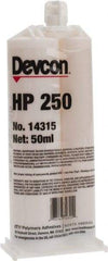 Devcon - 50 mL Cartridge Two Part Epoxy - 65 min Working Time, 3,200 psi Shear Strength, Series HP250 - Exact Tool & Supply