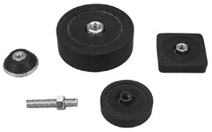 Tech Products - 500 Lb Capacity, 1/2-13 Thread, 3/4" OAL, Steel Stud, Tapped Pivotal Socket Mount Leveling Pad & Mount - 3" Base Diam, Neoprene Pad - Exact Tool & Supply