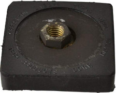 Tech Products - 350 Lb Capacity, 1/2-13 Thread, 5/8" OAL, Steel Stud, Tapped Pivotal Socket Mount Leveling Pad & Mount - 3" Base Diam, Neoprene Pad - Exact Tool & Supply