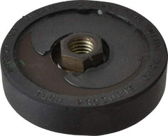 Tech Products - 700 Lb Capacity, 1/2-13 Thread, 3/4" OAL, Steel Stud, Tapped Pivotal Socket Mount Leveling Pad & Mount - 3" Base Diam, Neoprene Pad - Exact Tool & Supply