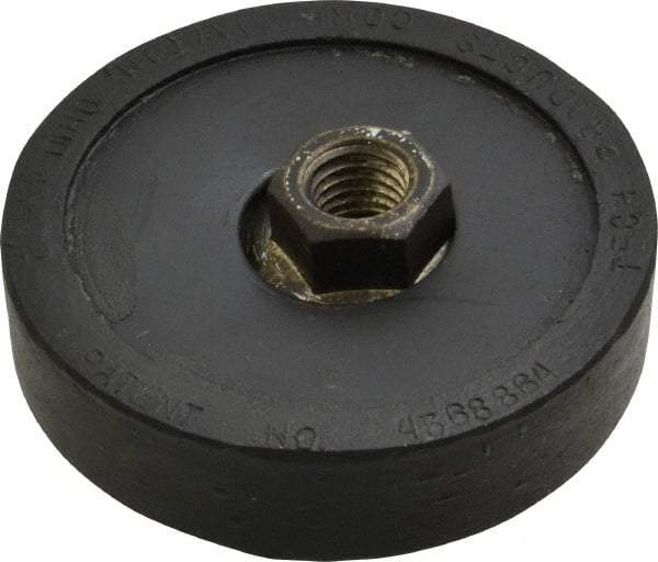 Tech Products - 1000 Lb Capacity, 1/2-13 Thread, 3/4" OAL, Steel Stud, Tapped Pivotal Socket Mount Leveling Pad & Mount - 3" Base Diam, Neoprene Pad - Exact Tool & Supply