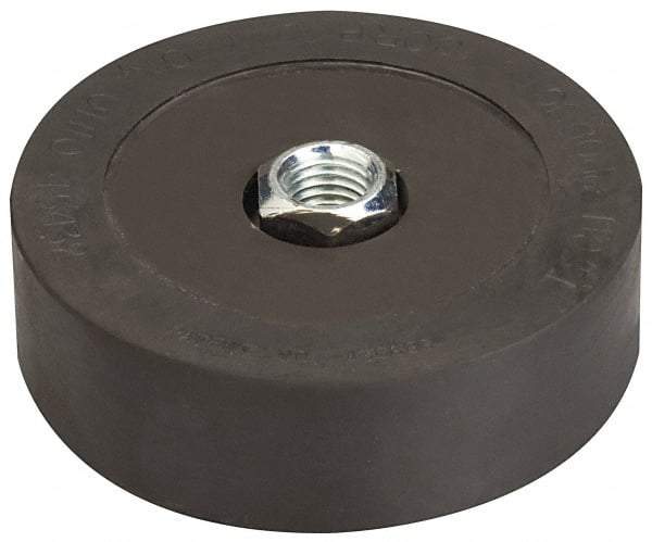 Tech Products - 3700 Lb Capacity, 3/4-10 Thread, Steel Stud, Studded Pivotal Socket Mount Leveling Pad & Mount - 5" Stud Length, 5" Base Diam, Neoprene Pad - Exact Tool & Supply