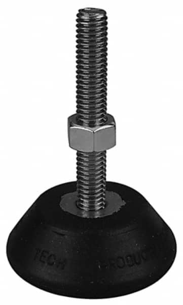 Tech Products - Socket-Mount Leveling Pads & Mounts; Type: Tapped ; Thread Size: 3/8-16 ; Base Diameter (Decimal Inch): 2.1880 ; Stud Material: Steel ; Pad Material: Neoprene ; Base Edge Height: 0.8 (Decimal Inch) - Exact Tool & Supply