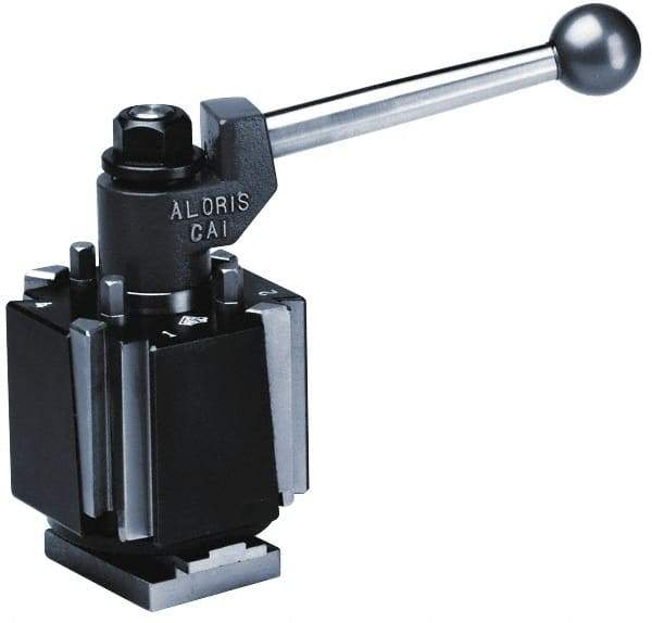 Aloris - Series BXA Tool Post Holder & Set for 0 to 15" Lathe Swing - 7 Piece, Includes (2) Style 2-I Facing/Turning/Boring Holder, Mounting Wrench, Style 1-I Turning/Facing Holder, Style 77-I Cutoff Holder, T-Nut Blank, Tool Post - Exact Tool & Supply