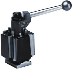 Aloris - Series CA Tool Post Holder & Set for 15 to 22" Lathe Swing - 7 Piece, Includes (2) Style 2-I Facing/Turning/Boring Holder, Mounting Wrench, Style 1-I Turning/Facing Holder, Style 77-I Cutoff Holder, T-Nut Blank, Tool Post - Exact Tool & Supply