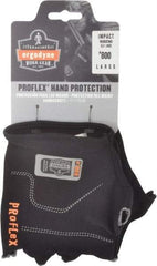 Ergodyne - Size L/XL (9) Cotton Spandex Anti-Vibration/Impact Protection Work Gloves - For Mechanic's & Lifting, Uncoated, Slip-On Cuff, Half Fingered, Black, Paired - Exact Tool & Supply
