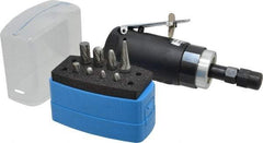 Florida Pneumatic - 9 Piece, 1/4" Shank Burr Set - Tungsten Carbide, Multiple Head Shapes, 14° Included Angle - Exact Tool & Supply
