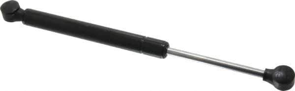 Value Collection - 0.32" Rod Diam, 0.75" Tube Diam, 90 Lb Capacity, Fixed Force Gas Spring - 11.9" Extended Length, 3.5" Stroke Length, Plastic Ball Socket, Black Nitride Piston - Exact Tool & Supply