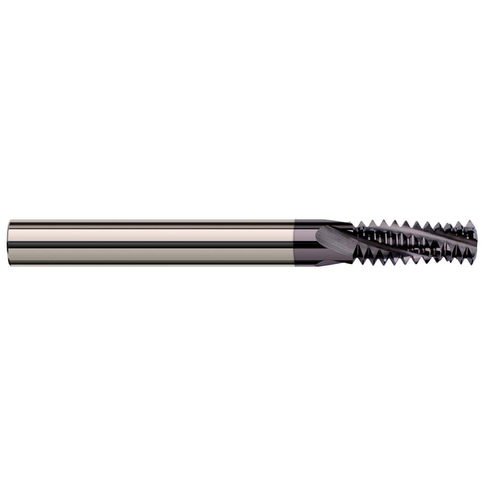 Harvey Tool - 10-32 Internal/External 32 TPI 1/8" Shank 3-Flute Solid Carbide Helical Flute Thread Mill - Exact Tool & Supply