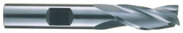 RobbJack - 9/16", 1-1/4" LOC, 9/16" Shank Diam, 3-1/2" OAL, 3 Flute, Solid Carbide Square End Mill - Single End, Uncoated, Spiral Flute, 30° Helix, Centercutting, Right Hand Cut, Right Hand Flute, Series NR-303 - Exact Tool & Supply