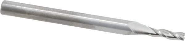 RobbJack - 5/64", 1/4" LOC, 1/8" Shank Diam, 1-1/2" OAL, 3 Flute, Solid Carbide Square End Mill - Single End, Uncoated, Spiral Flute, 30° Helix, Centercutting, Right Hand Cut, Right Hand Flute, Series NR-303 - Exact Tool & Supply