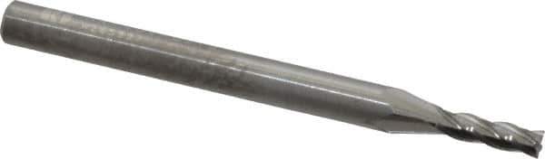 RobbJack - 5/64", 1/4" LOC, 1/8" Shank Diam, 1-1/2" OAL, 4 Flute, Solid Carbide Square End Mill - Single End, Uncoated, Spiral Flute, 30° Helix, Centercutting, Right Hand Cut, Right Hand Flute, Series NR-404 - Exact Tool & Supply