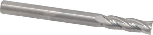RobbJack - 3/16", 5/8" LOC, 3/16" Shank Diam, 2" OAL, 4 Flute, Solid Carbide Square End Mill - Single End, Uncoated, Spiral Flute, 30° Helix, Centercutting, Right Hand Cut, Right Hand Flute, Series NR-404 - Exact Tool & Supply