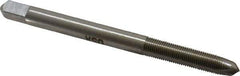 Made in USA - #10-48 UNS, 2 Flute, Bright Finish, High Speed Steel Spiral Point Tap - Plug Chamfer, Right Hand Thread, 2-3/8" OAL, 7/8" Thread Length - Exact Tool & Supply
