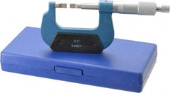Value Collection - 0" to 1" Mechanical Enamel Coated Blade Micrometer - 0.001" Graduation, 0.0276" Blade Thickness, Ratchet-Friction Thimble - Exact Tool & Supply