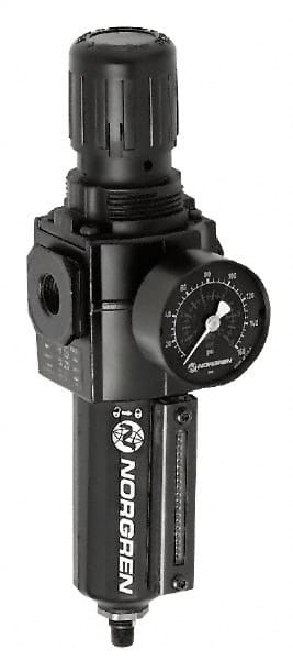 Norgren - 1/2" NPT Port Intermediate 1 Piece Filter/Regulator FRL Unit - Exact Tool & Supply