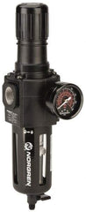Norgren - 3/4" NPT Port Standard 1 Piece Filter/Regulator FRL Unit - Polycarbonate Bowl, 212 SCFM, 150 Max psi, 11.93" High x 3.15" Long, Manual Drain - Exact Tool & Supply