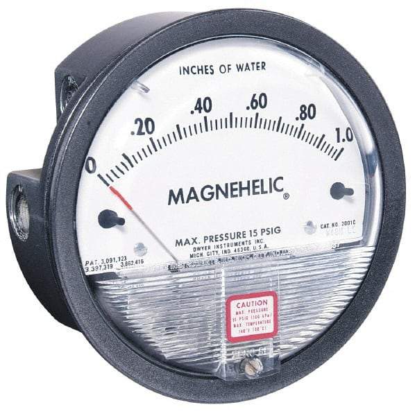 Dwyer - 15 Max psi, 4% Accuracy, NPT Thread Air Filter Kit - 1/8 Inch Thread, -0.05 to 1/4 Inch Water Column, -0.05 Min Measuring Range, 140°F Max - Exact Tool & Supply
