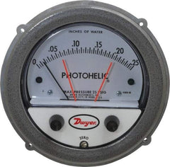 Dwyer - 25 Max psi, 4% Accuracy, NPT Thread Photohelic Pressure Switch - 1/8 Inch Thread, 1/4 Inch Water Column, 120°F Max - Exact Tool & Supply