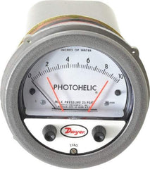 Dwyer - 25 Max psi, 2% Accuracy, NPT Thread Photohelic Pressure Switch - 1/8 Inch Thread, 10 Inch Water Column, 120°F Max - Exact Tool & Supply