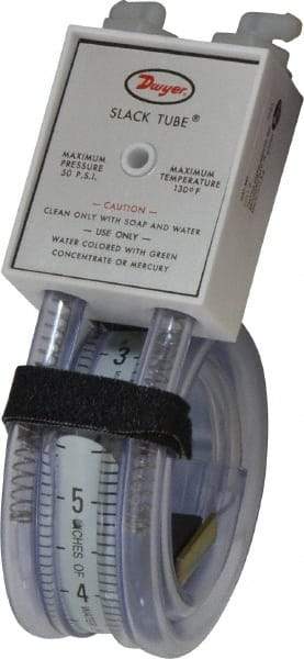 Dwyer - 50 Max psi, Slack Tube Manometer - -4 to 4 Inch Water Column, 130°F Max - Exact Tool & Supply