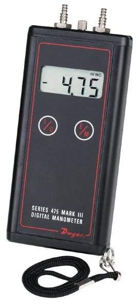 Dwyer - 11 Max psi, 0.5% Accuracy, Handheld Digital Manometer - 199.9 Inch Water Column, 122°F Max - Exact Tool & Supply