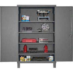 Durham - 4 Shelf Locking Storage Cabinet - Steel, 36" Wide x 24" Deep x 78" High, Gray - Exact Tool & Supply