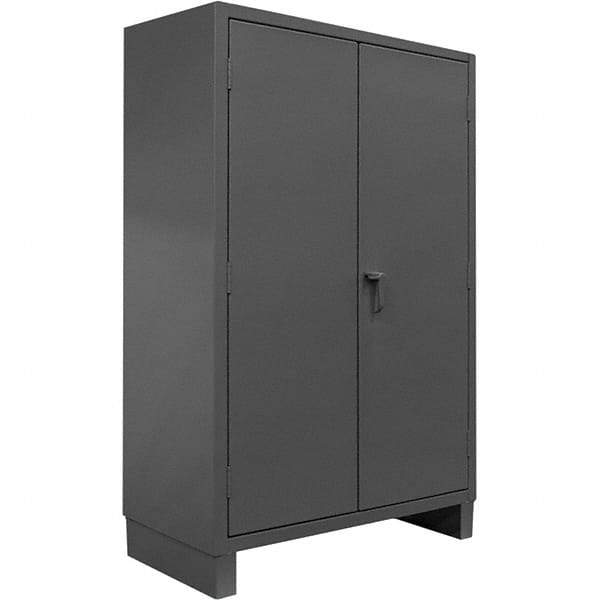Durham - 4 Shelf Locking Storage Cabinet - Steel, 48" Wide x 24" Deep x 78" High, Gray - Exact Tool & Supply