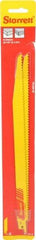 Starrett - 12" Long x 3/4" Thick, Bi-Metal Reciprocating Saw Blade - Tapered Profile, 6 TPI, Toothed Edge, Universal Shank - Exact Tool & Supply