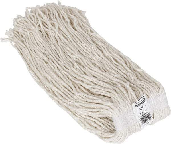 Rubbermaid - 1" White Head Band, X-Large Rayon Cut End Mop Head - 4 Ply, Side Loading Connection, Use for Finishing - Exact Tool & Supply
