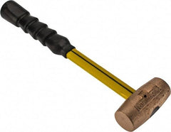 No-Mar - 3 Lb Head 1-1/2" Face Brass Hammer - Fiberglass Handle - Exact Tool & Supply