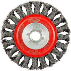 Norton - 4" OD, 5/8-11 Arbor Hole, Knotted Carbon Wheel Brush - Exact Tool & Supply