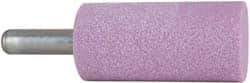 Grier Abrasives - 1-1/2" Head Diam x 3" Thickness, W241, Cylinder End, Aluminum Oxide Mounted Point - Pink, Medium Grade, 60 Grit, 18,000 RPM - Exact Tool & Supply