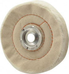 Dico - 4" Diam x 3/4" Thick Unmounted Buffing Wheel - Cushion Sewn, 1/2" Arbor Hole, Medium Density - Exact Tool & Supply