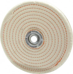 Dico - 6" Diam x 1/2" Thick Unmounted Buffing Wheel - Spiral Sewn, 1/2" Arbor Hole, Coarse Grade - Exact Tool & Supply