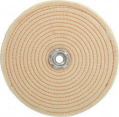 Dico - 8" Diam x 1/2" Thick Unmounted Buffing Wheel - Spiral Sewn, 1/2" Arbor Hole, Coarse Grade - Exact Tool & Supply
